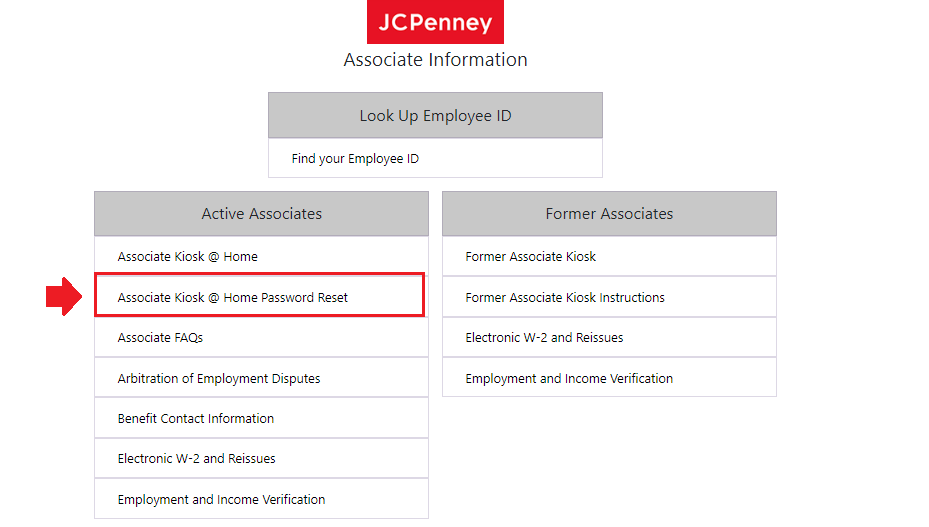 JCPenney Associate Kiosk Login Password